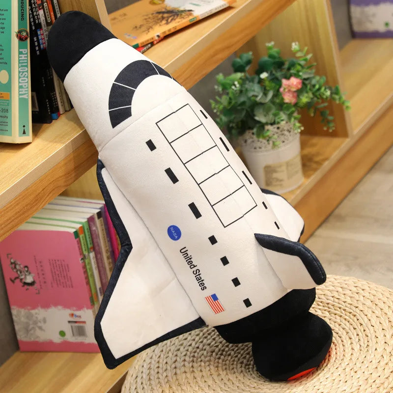 Lindo brinquedo de pelúcia de astronauta, nave espacial, boneco de pelúcia macio, travesseiro de desenho animado, brinquedos infantis,