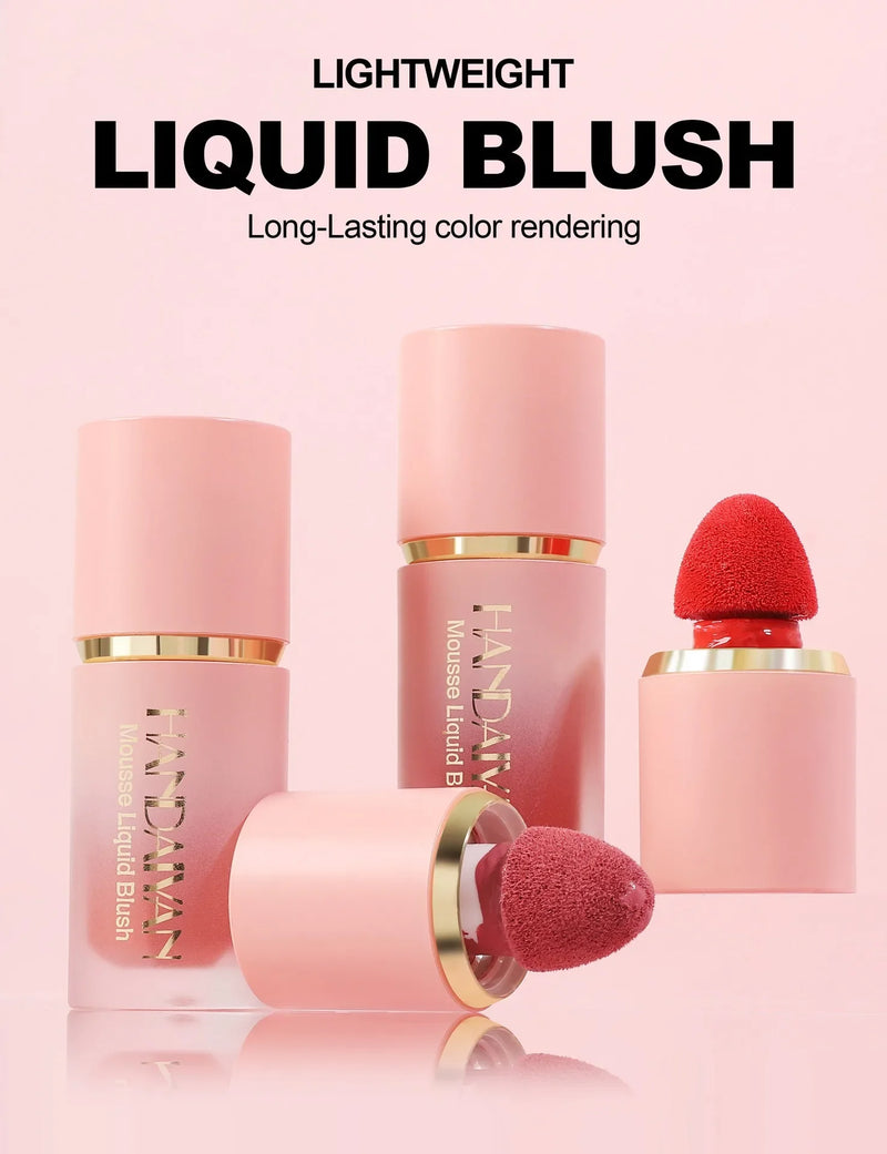 Blush líquido à prova d'água, blush facial multiuso, bastão fosco, leve, suave, alto pigmento, contorno, todos os tipos de pele, cosmético